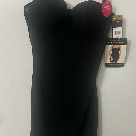 NWT MARILYN MONROE Convertible Strap Shapewear Control Slip Sheer Lace Trim 1X - Picture 2 of 4